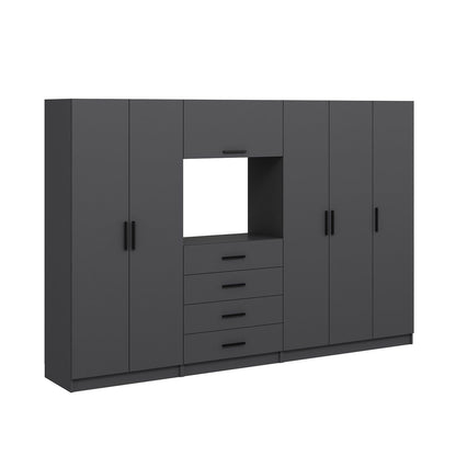 Ντουλάπα 315x210x52 εκ Ανθρακί 506MNR2859