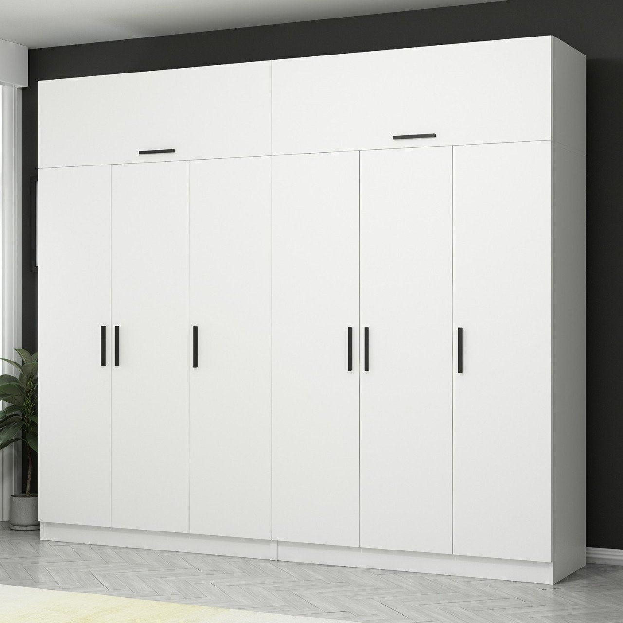 Ντουλάπα 270x255x52 εκ Λευκό 506MNR2865