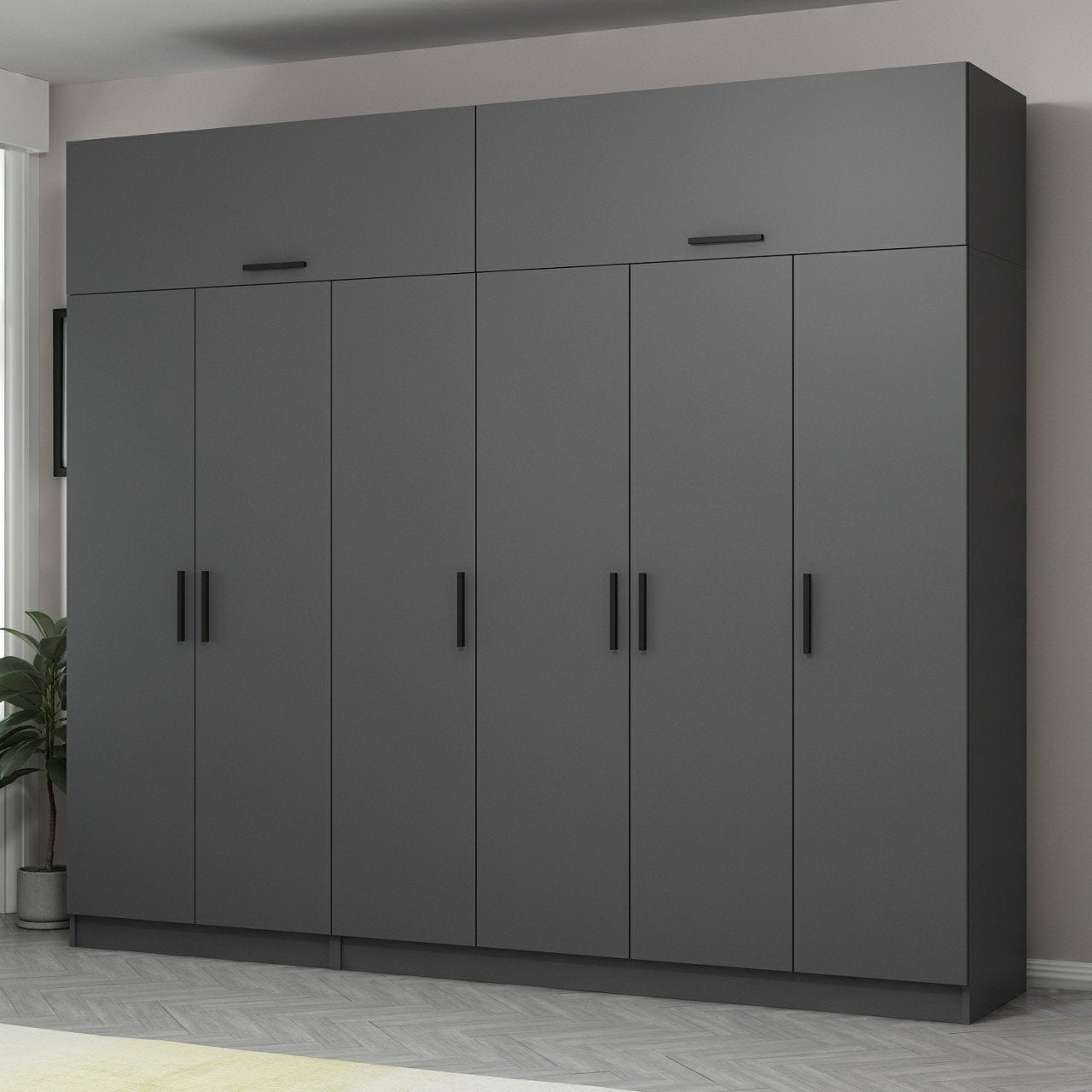 Ντουλάπα 270x235x52 εκ Ανθρακί 506MNR2877