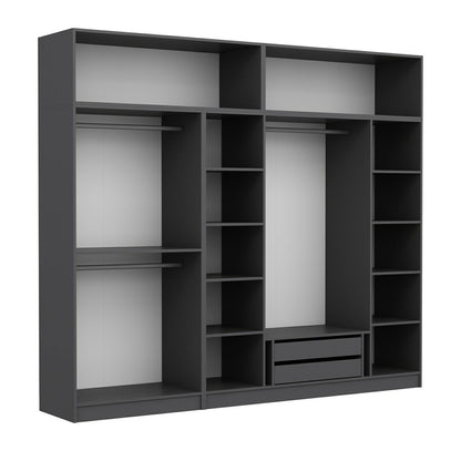 Ντουλάπα 270x235x52 εκ Ανθρακί 506MNR2877