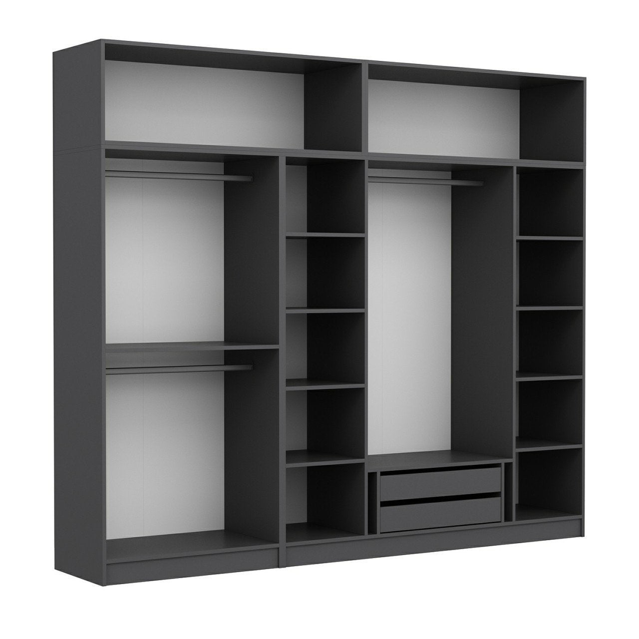Ντουλάπα 270x255x52 εκ Ανθρακί 506MNR2878