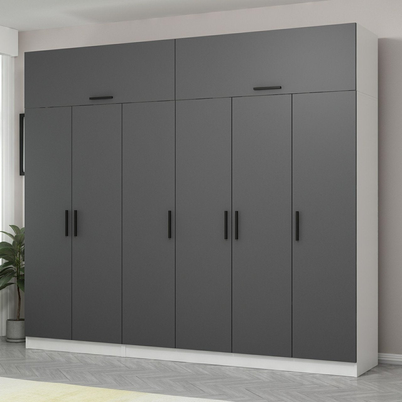 Ντουλάπα 270x255x52 εκ Ανθρακί 506MNR2882