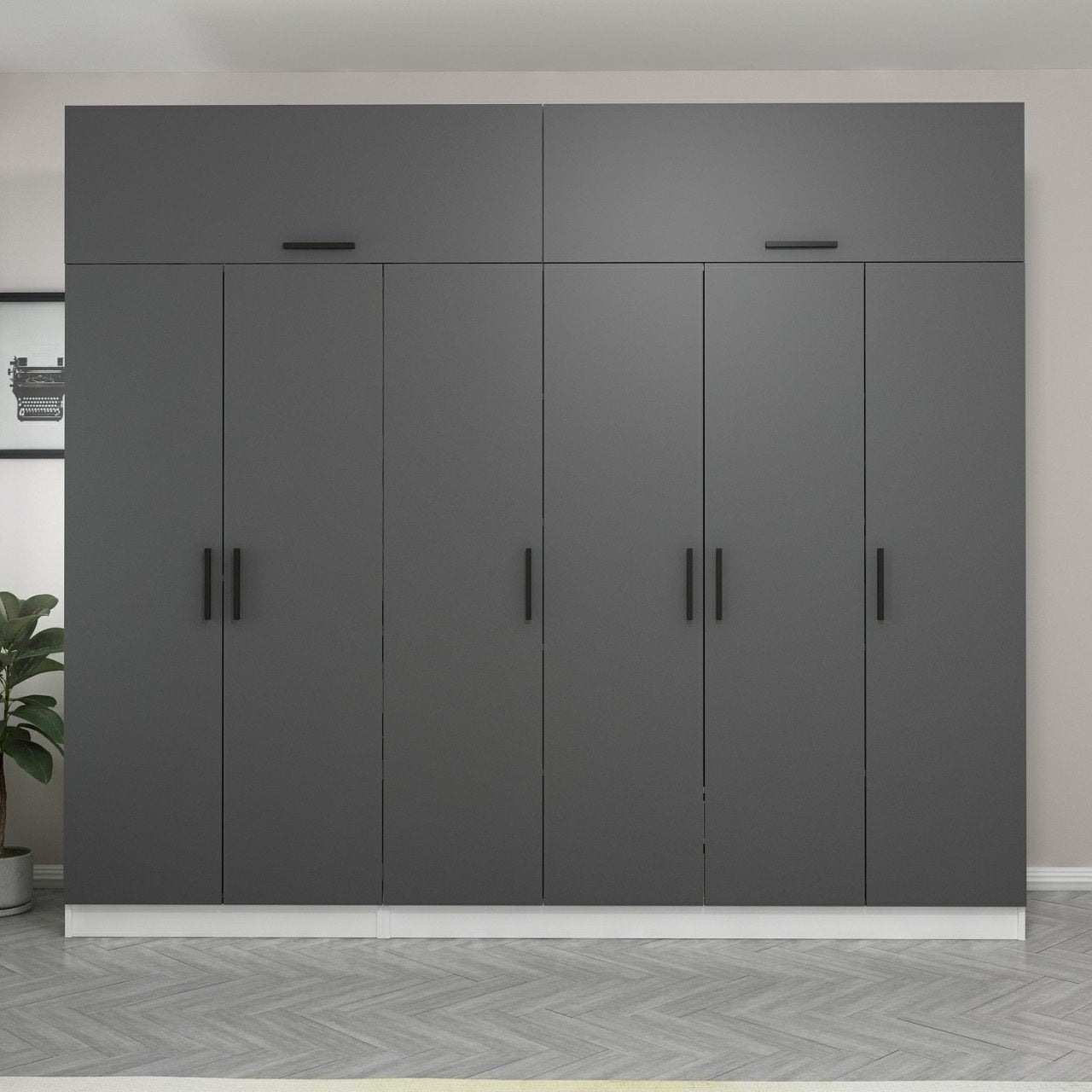 Ντουλάπα 270x255x52 εκ Ανθρακί 506MNR2882