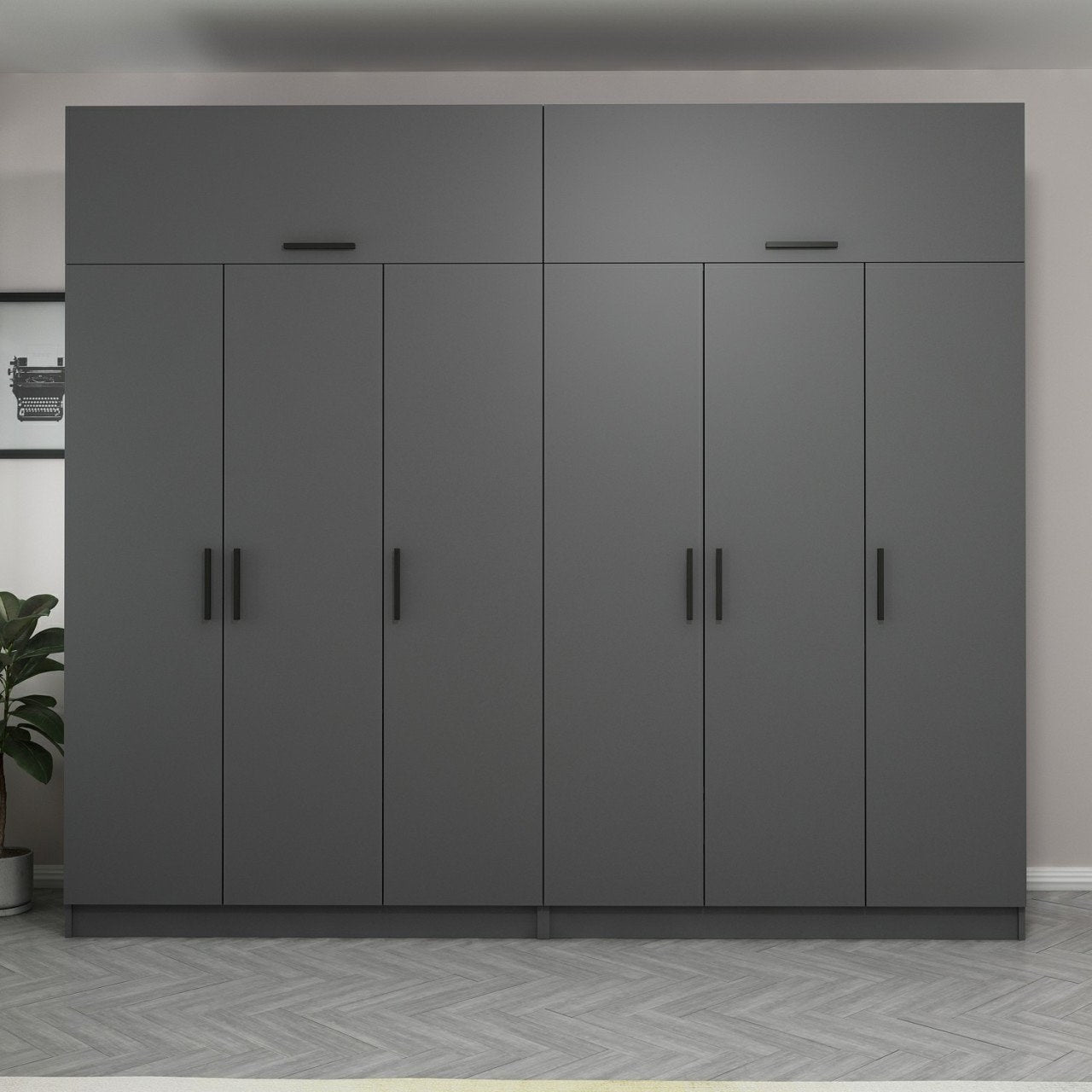Ντουλάπα 270x235x52 εκ Ανθρακί 506MNR2883