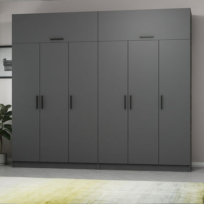 Ντουλάπα 270x255x52 εκ Ανθρακί 506MNR2884