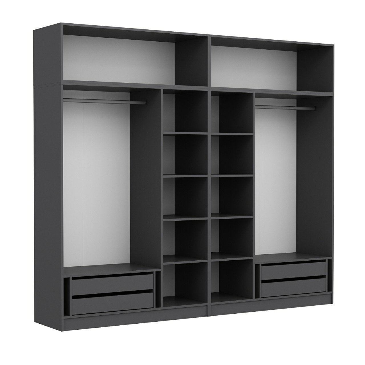 Ντουλάπα 270x255x52 εκ Ανθρακί 506MNR2884