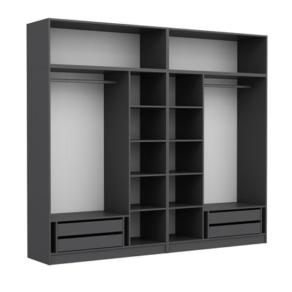 Ντουλάπα 270x255x52 εκ Ανθρακί 506MNR2884