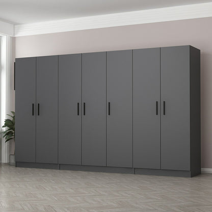 Ντουλάπα 315x190x52 εκ Ανθρακί 506MNR2951