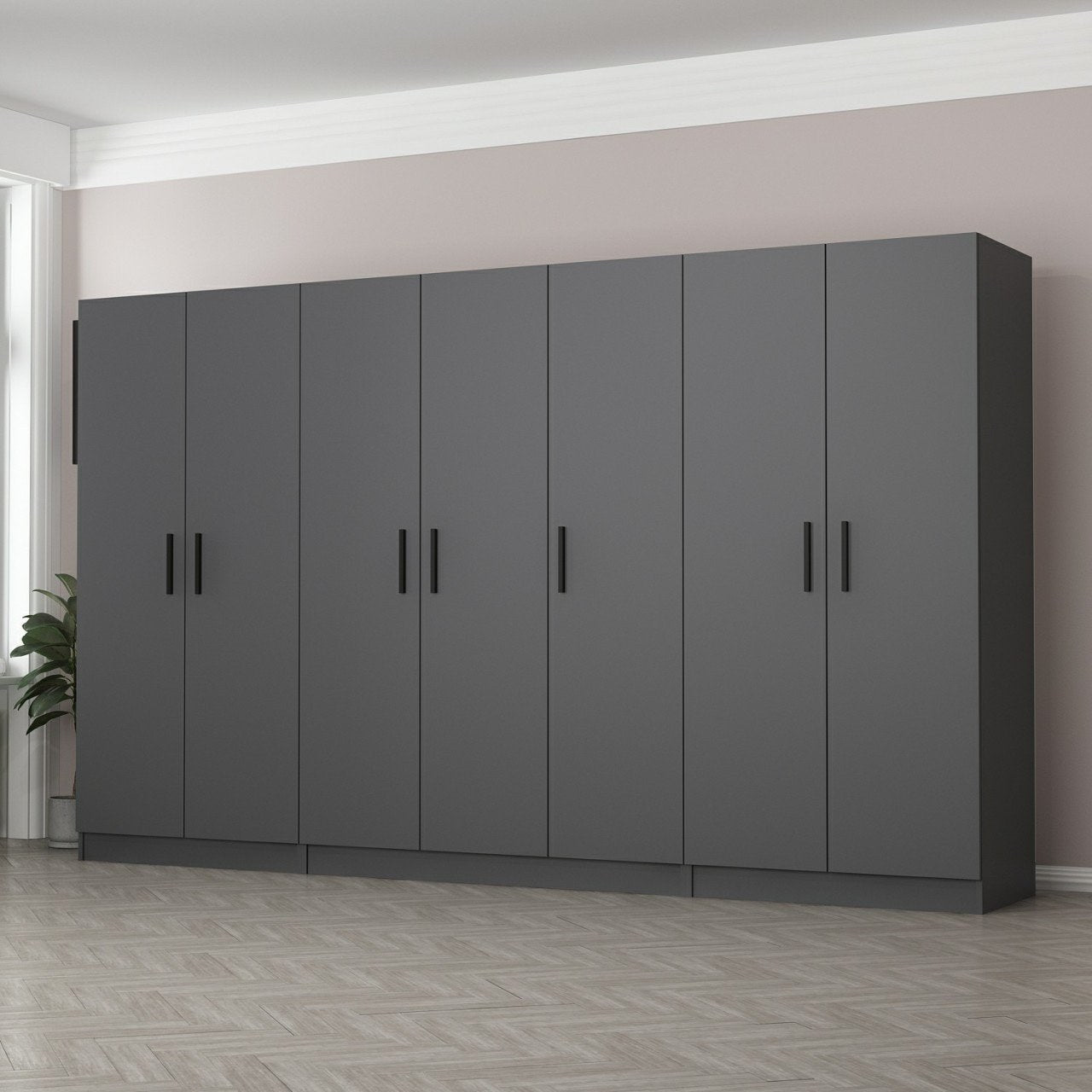 Ντουλάπα 315x210x52 εκ Ανθρακί 506MNR2952