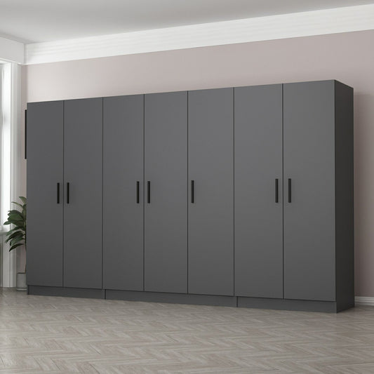 Ντουλάπα 315x210x52 εκ Ανθρακί 506MNR2952