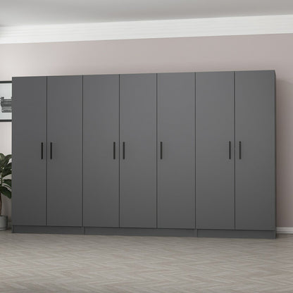 Ντουλάπα 315x210x52 εκ Ανθρακί 506MNR2952