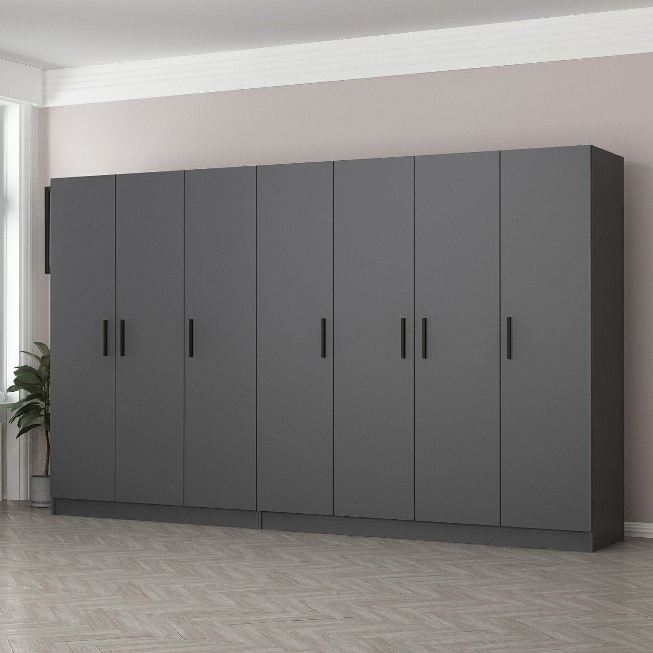 Ντουλάπα 315x210x52 εκ Ανθρακί 506MNR2968