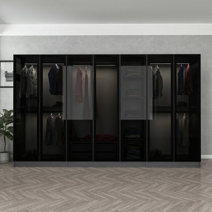 Ντουλάπα 315x190x52 εκ Anthracite Black 506MNR2983