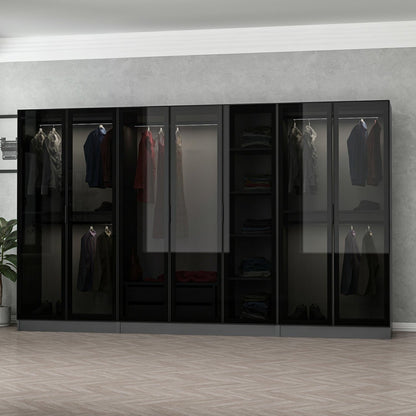 Ντουλάπα 315x210x52 εκ Anthracite Black 506MNR2984