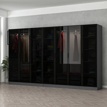Ντουλάπα 315x190x52 εκ Anthracite Black 506MNR2985
