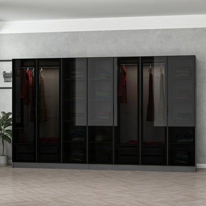 Ντουλάπα 315x190x52 εκ Anthracite Black 506MNR2985