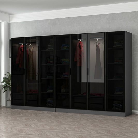Ντουλάπα 315x210x52 εκ Anthracite Black 506MNR2986