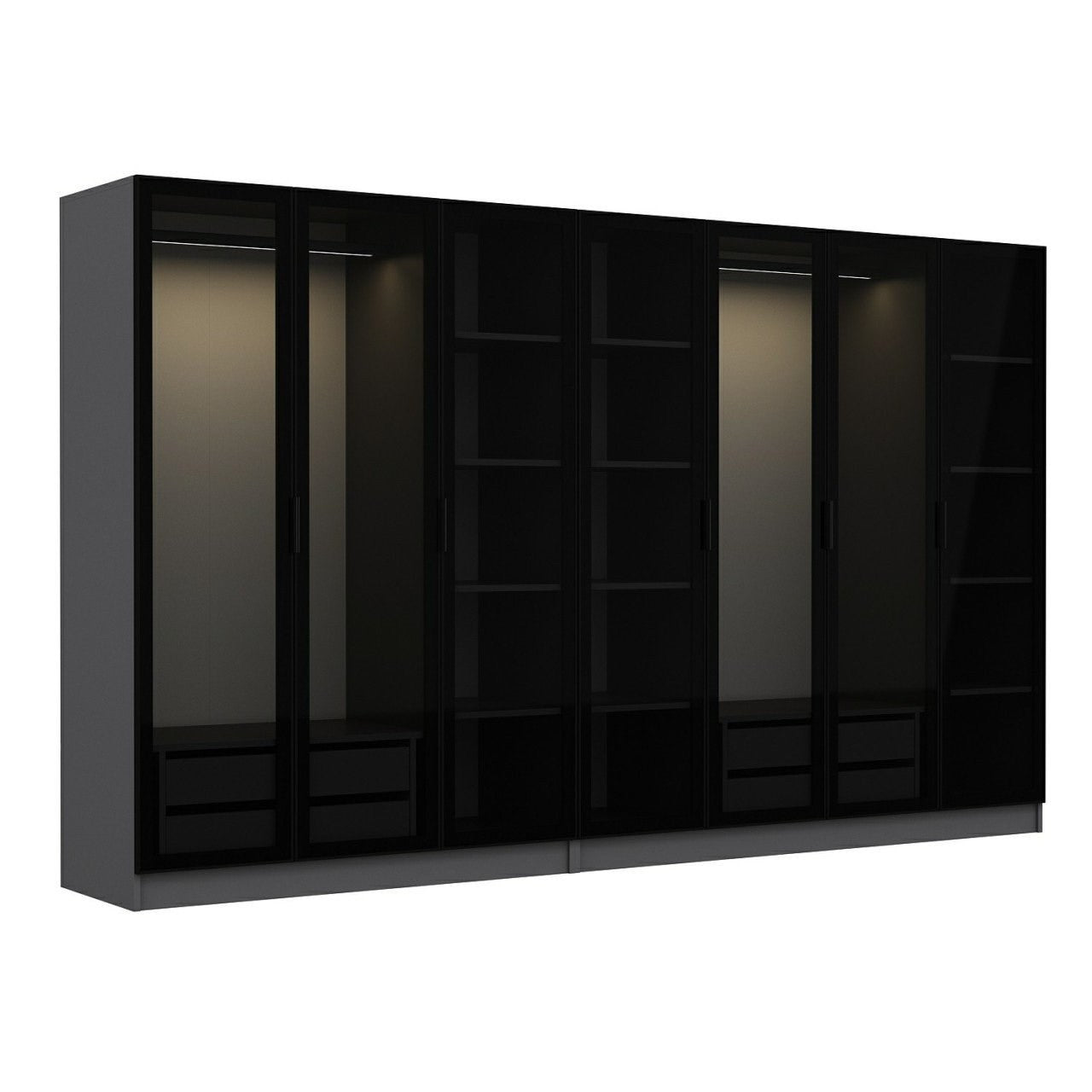 Ντουλάπα 315x210x52 εκ Anthracite Black 506MNR2986