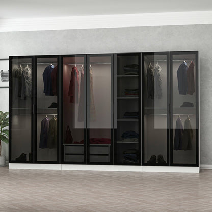 Ντουλάπα 315x190x52 εκ White Black 506MNR2987