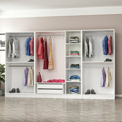 Ντουλάπα 315x190x52 εκ White Black 506MNR2987
