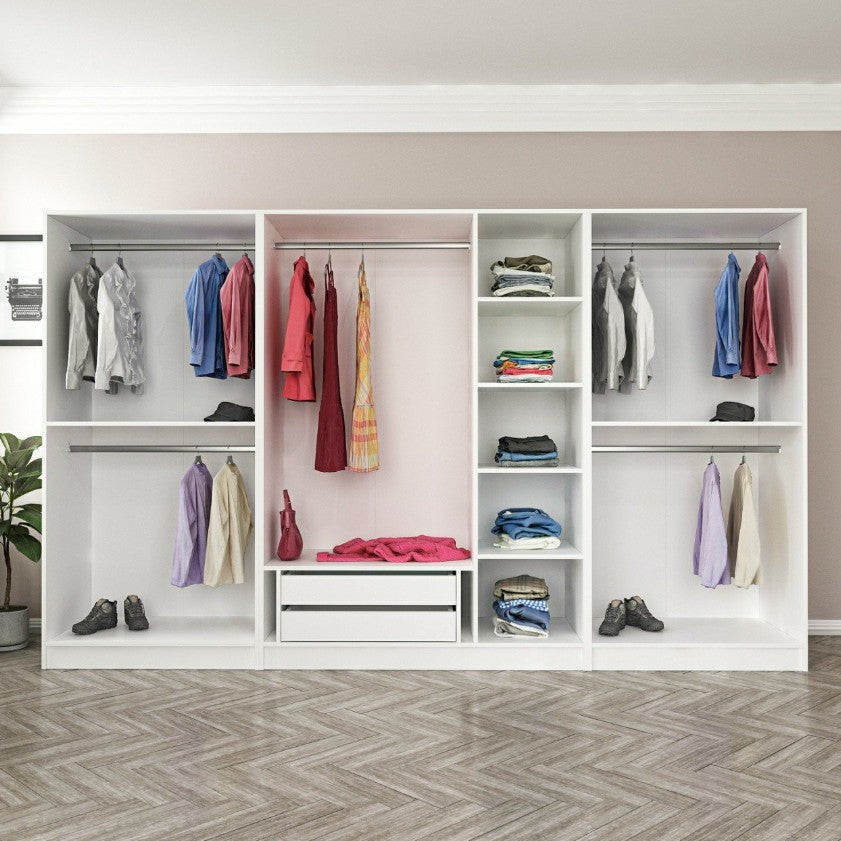 Ντουλάπα 315x210x52 εκ White Black 506MNR2988