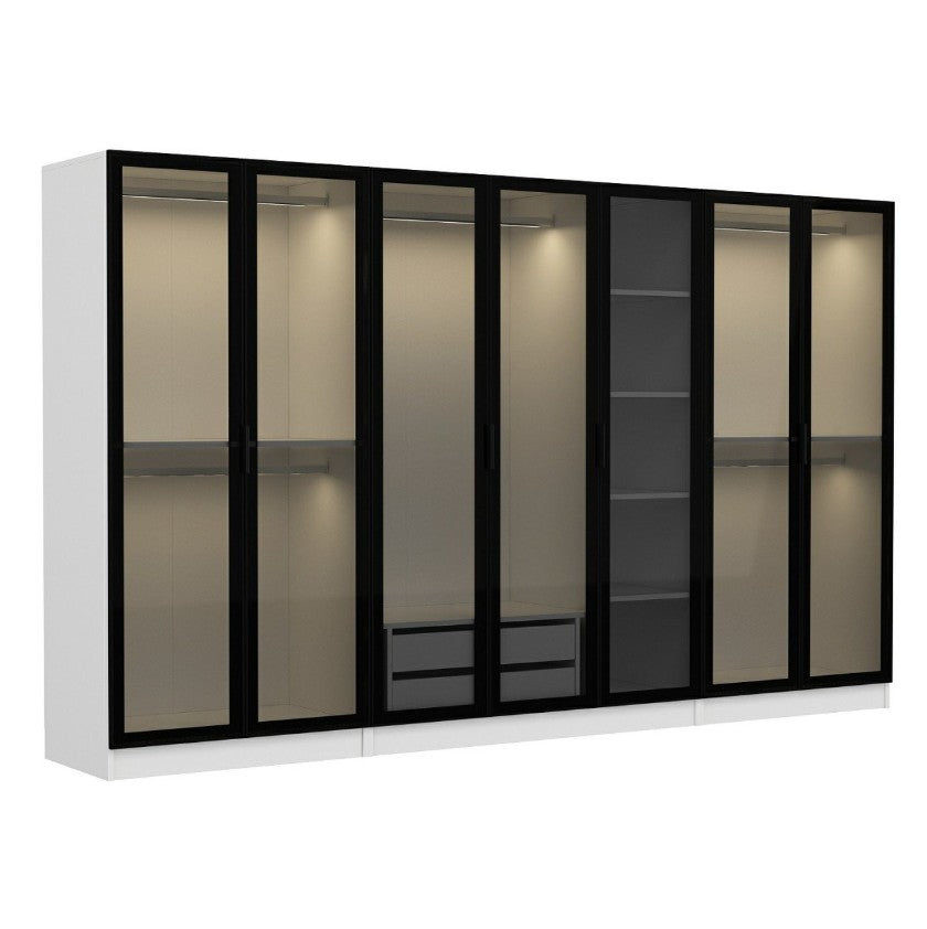 Ντουλάπα 315x210x52 εκ White Black 506MNR2988