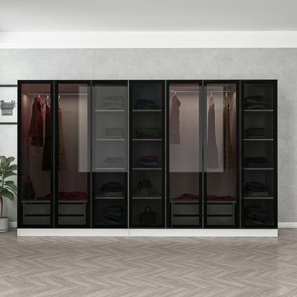 Ντουλάπα 315x210x52 εκ White Black 506MNR2990