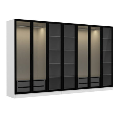 Ντουλάπα 315x210x52 εκ White Black 506MNR2990