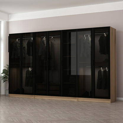 Ντουλάπα 315x210x52 εκ Golden Oak Dark Grey 506MNR3114
