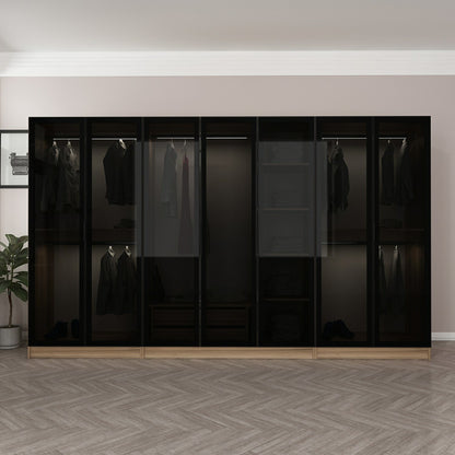 Ντουλάπα 315x210x52 εκ Golden Oak Dark Grey 506MNR3114