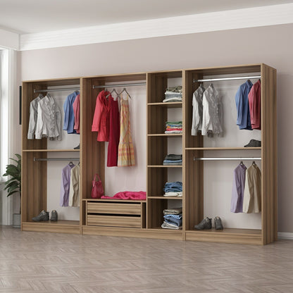 Ντουλάπα 315x210x52 εκ Golden Oak Dark Grey 506MNR3114