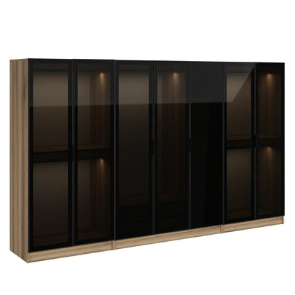 Ντουλάπα 315x210x52 εκ Golden Oak Dark Grey 506MNR3114