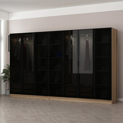 Ντουλάπα 315x210x52 εκ Golden Oak Dark Grey 506MNR3115