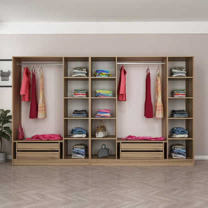 Ντουλάπα 315x210x52 εκ Golden Oak Dark Grey 506MNR3115