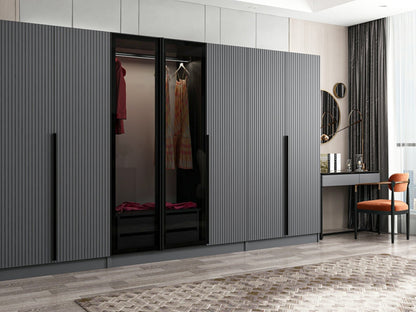 Ντουλάπα 315x210x52 εκ Anthracite Dark Grey 506MNR3122