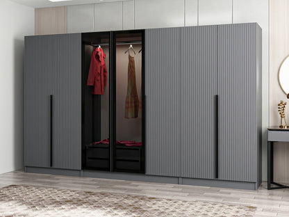 Ντουλάπα 315x210x52 εκ Anthracite Dark Grey 506MNR3122