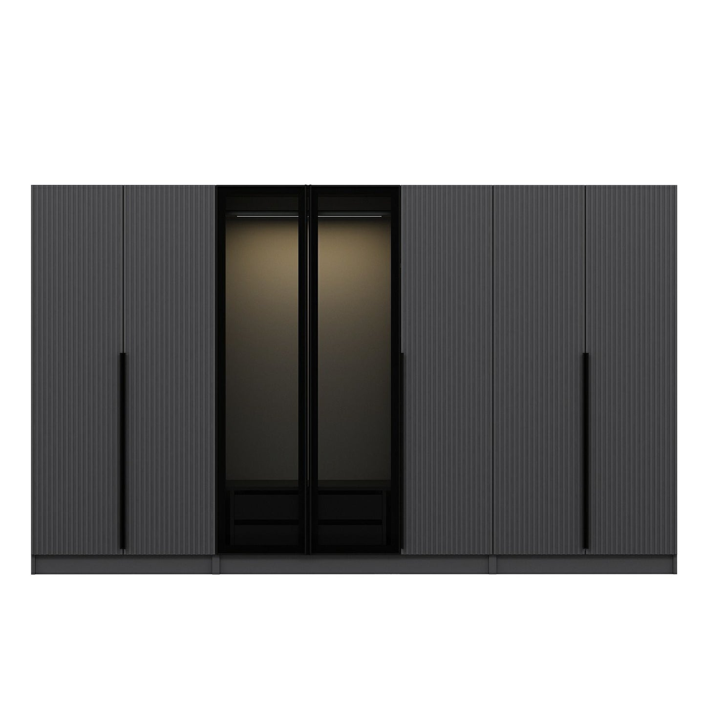 Ντουλάπα 315x210x52 εκ Anthracite Dark Grey 506MNR3122