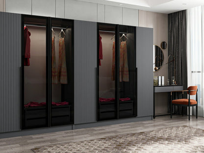 Ντουλάπα 315x210x52 εκ Anthracite Dark Grey 506MNR3123