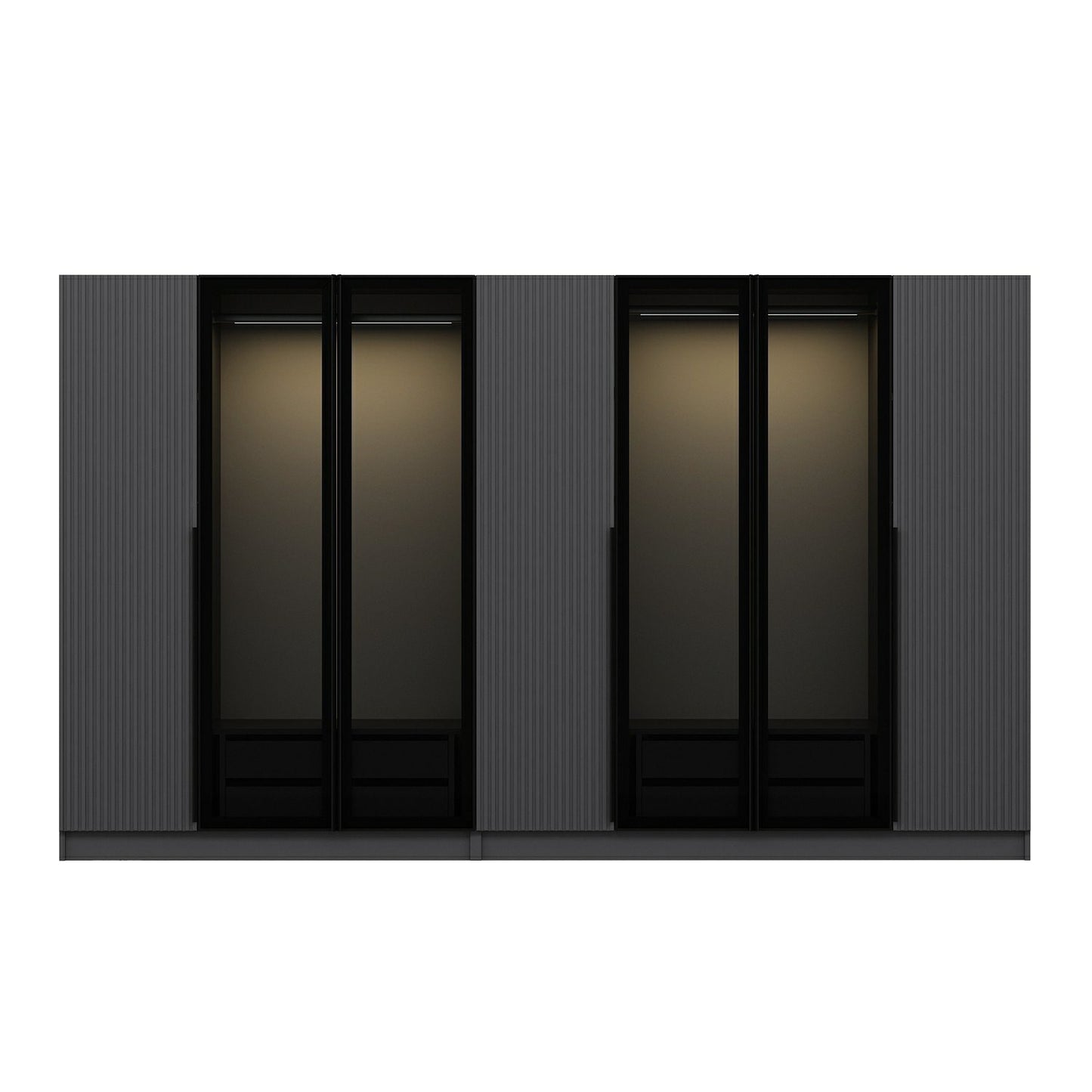 Ντουλάπα 315x210x52 εκ Anthracite Dark Grey 506MNR3123