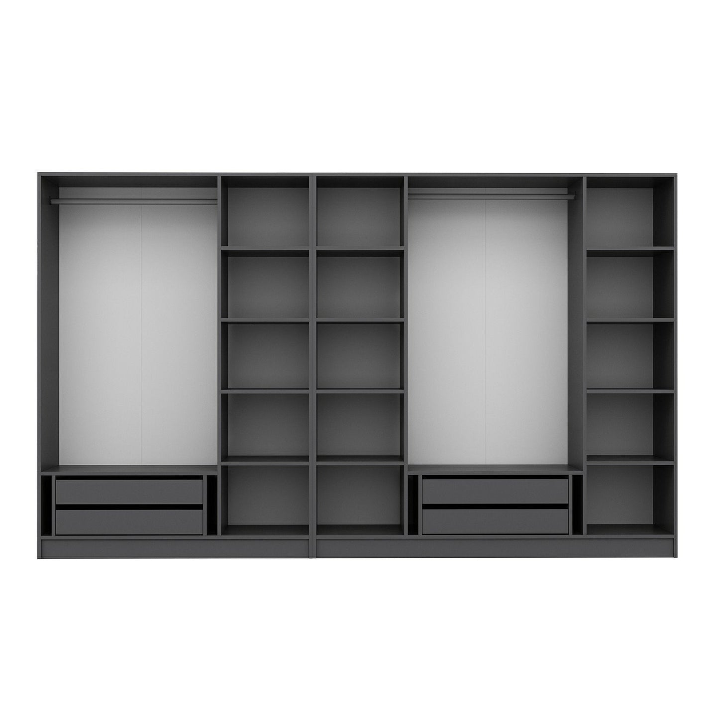 Ντουλάπα 315x210x52 εκ Anthracite Dark Grey 506MNR3123