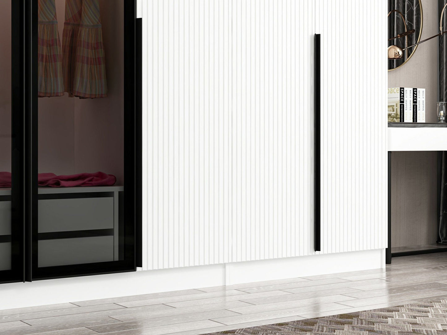 Ντουλάπα 315x210x52 εκ White Dark Grey 506MNR3124
