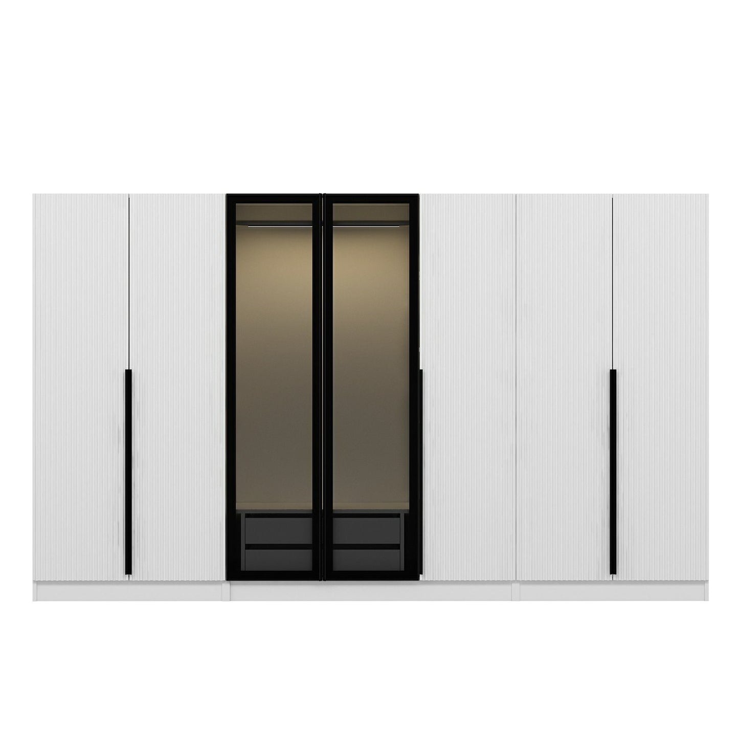 Ντουλάπα 315x210x52 εκ White Dark Grey 506MNR3124