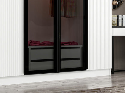 Ντουλάπα 315x210x52 εκ White Dark Grey 506MNR3125