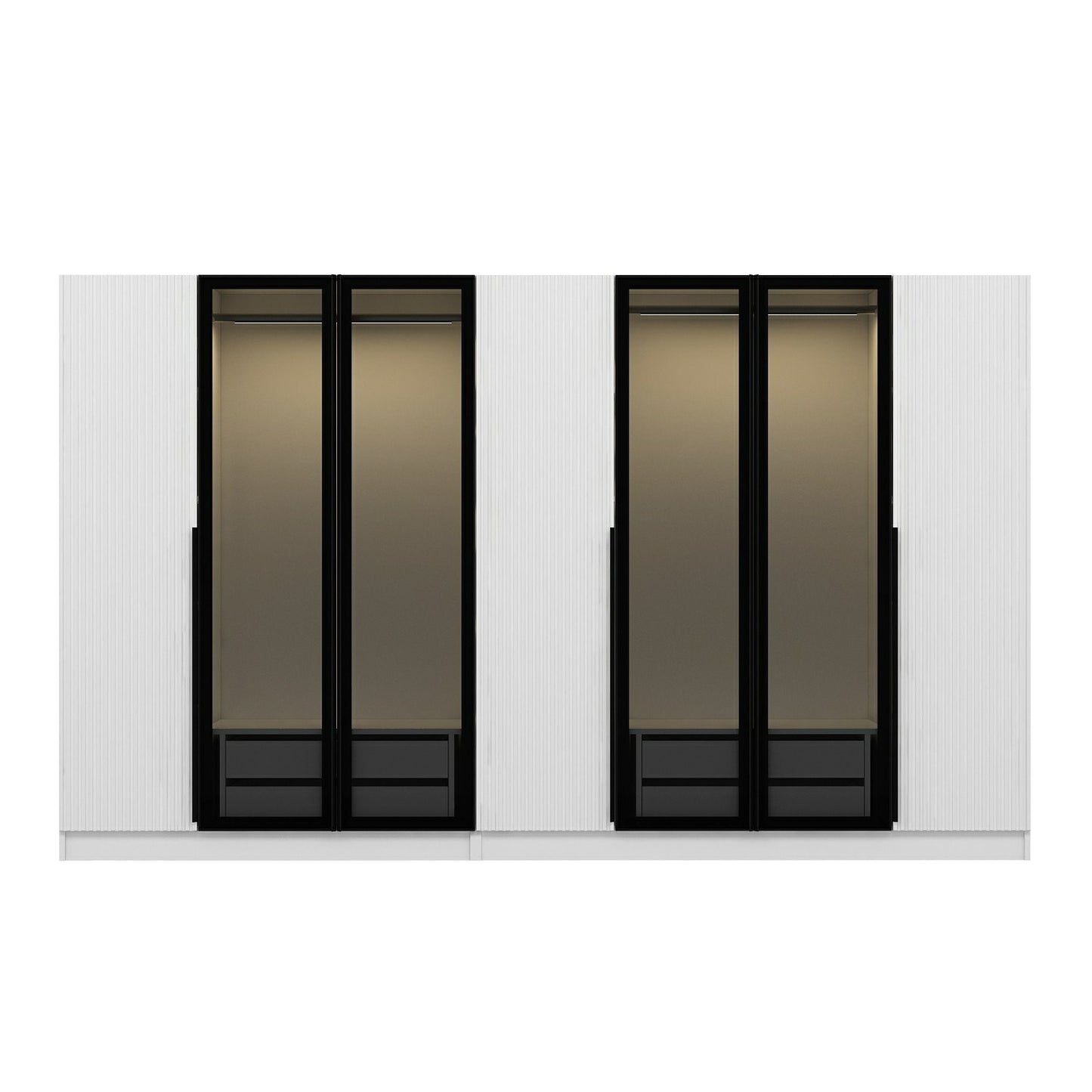 Ντουλάπα 315x210x52 εκ White Dark Grey 506MNR3125