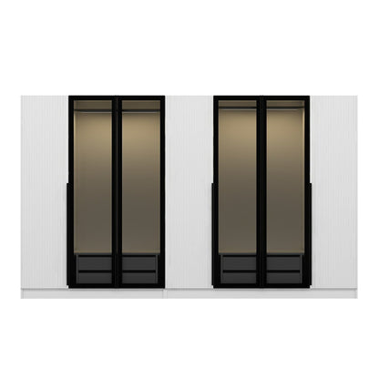 Ντουλάπα 315x210x52 εκ White Dark Grey 506MNR3125