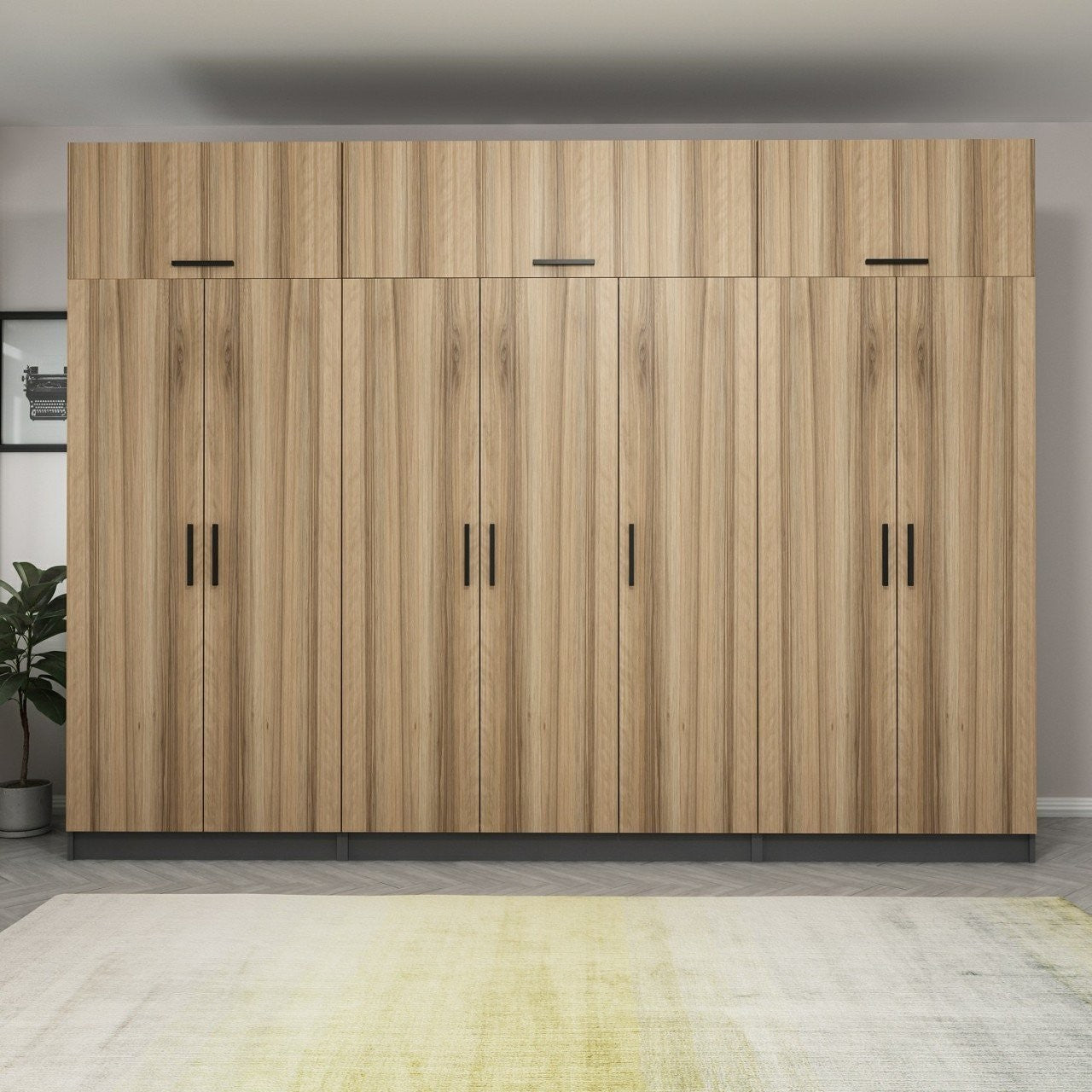 Ντουλάπα 315x235x52 εκ Walnut Anthracite 506MNR3545