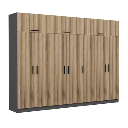 Ντουλάπα 315x235x52 εκ Walnut Anthracite 506MNR3545