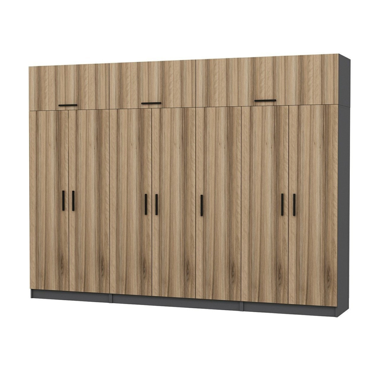 Ντουλάπα 315x235x52 εκ Walnut Anthracite 506MNR3545
