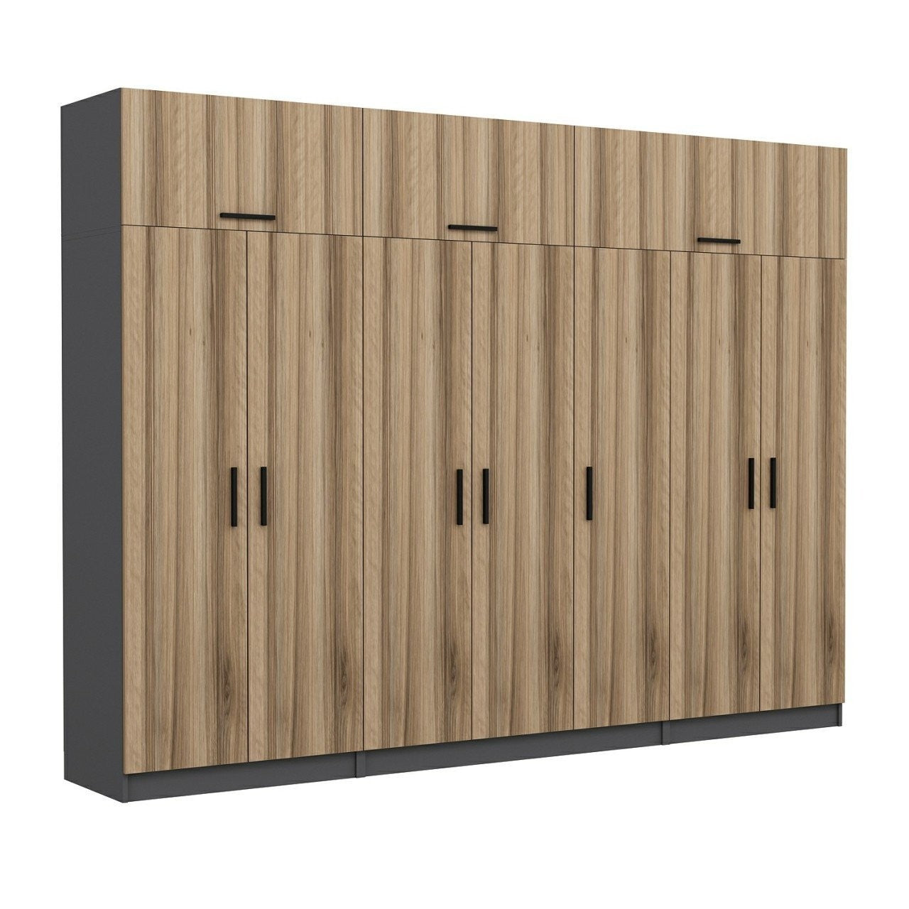 Ντουλάπα 315x255x52 εκ Walnut Anthracite 506MNR3546