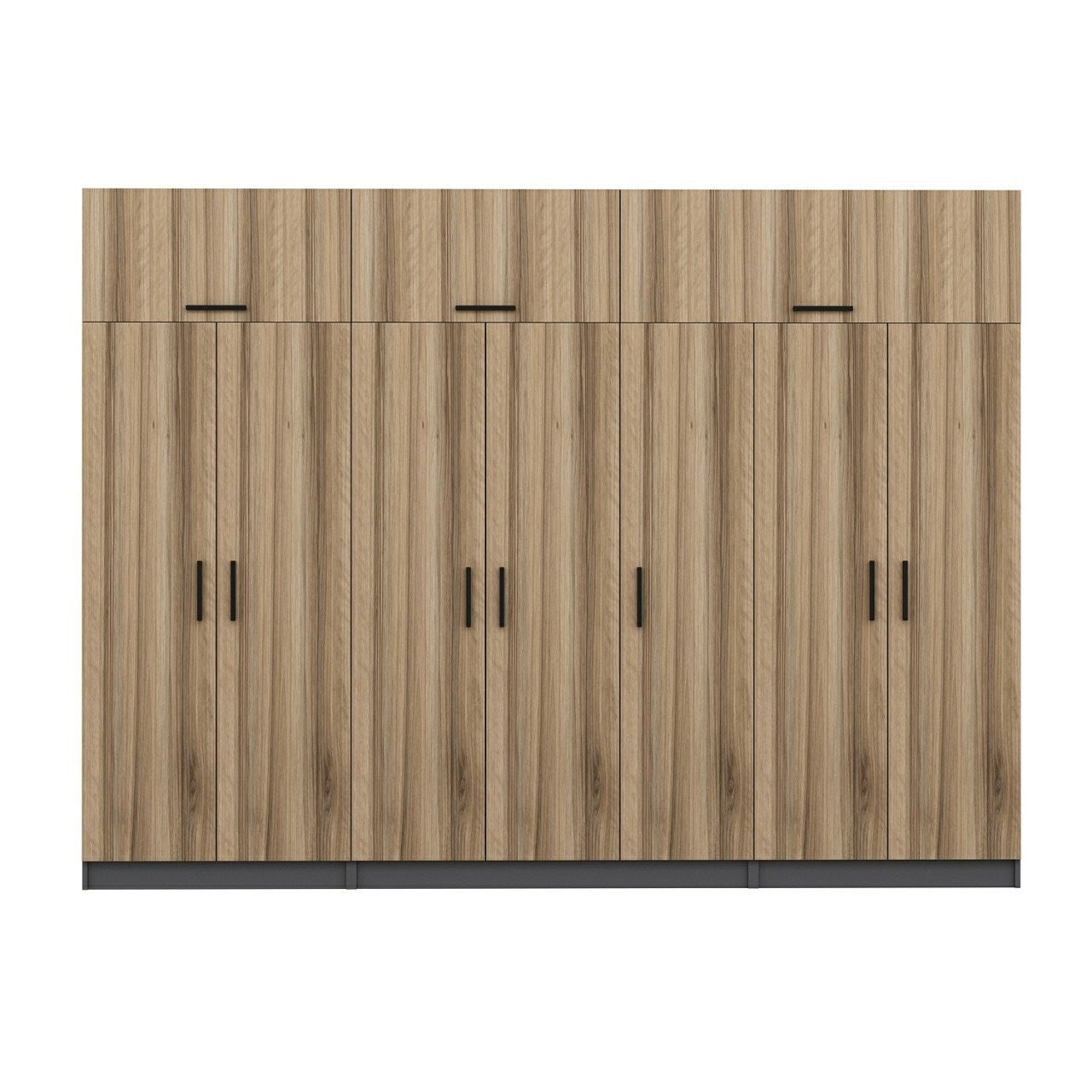 Ντουλάπα 315x255x52 εκ Walnut Anthracite 506MNR3546